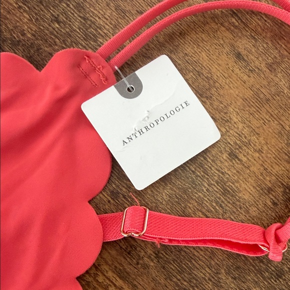 Anthropologie Coral Scalloped Bikini Top - Picture 5 of 8